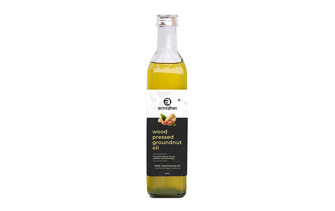 Anveshan Wood Pressed Groundnut Oil   Plastic Bottle  1000 millilitre